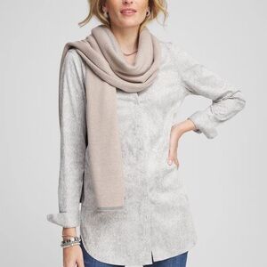 Chico's Reversible Travel Wrap 4-Ways Ivory beige  One Size New with Tags